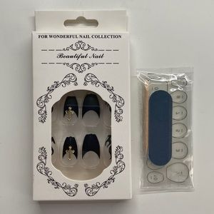 3/$20 Cross and flame press-on nail kit